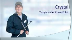  Presentation with auto repair - Amazing presentation design having lugs - auto mechanic with tire wrench backdrop and a sky blue colored foreground