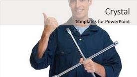  Presentation with mechanic - Slide set consisting of lugs - car mechanic with wrench background and a  colored foreground