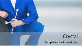  Presentation with supporting - Slide deck with lugs - digital composite of mechanic man background and a  colored foreground