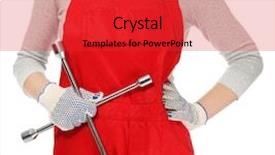  Presentation with female mechanic - Presentation design consisting of lugs - female auto mechanic with lug background and a red colored foreground