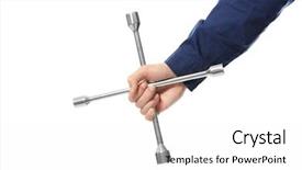  Presentation with auto - Audience pleasing presentation consisting of lugs - hand of auto mechanic backdrop and a  colored foreground