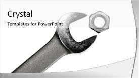  Presentation with end of life vehicle - Slides enhanced with lugs - open-end wrench with hex nut background and a  colored foreground