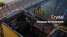  Presentation with broken bridge - Presentation consisting of dom luis i bridge background and a dark gray colored foreground