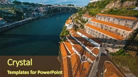  Presentation with coast - Slide set consisting of luis i bridge porto portugal background and a tawny brown colored foreground