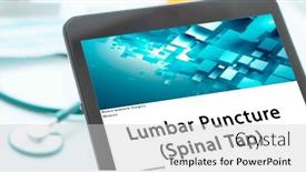  Presentation with cerebrospinal fluid - Presentation design featuring lumbar-puncture-spinal-tap-medical background and a light gray colored foreground