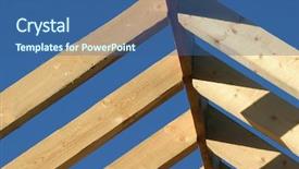  Presentation with framework - Colorful PPT theme enhanced with bearer - detail of wooden roof framework backdrop and a ocean colored foreground