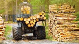  Presentation with energy source - Presentation enhanced with lumberjack-with-modern-harvester-working background and a gold colored foreground