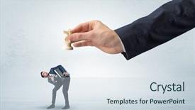  Presentation with trophy award hand holding - Audience pleasing slides consisting of lumi re - big hand holding chessman backdrop and a sky blue colored foreground