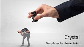  Presentation with trophy award hand holding - Slide deck with lumi re - big hand holding chessman background and a light gray colored foreground