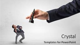  Presentation with hand holding puzzle piece - Audience pleasing slides consisting of lumi re - big hand holding chessman backdrop and a light gray colored foreground