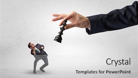  Presentation with space - Presentation theme featuring lumi re - big hand holding chessman background and a white colored foreground