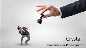  Presentation with space - Slide deck enhanced with lumi re - big hand holding chessman background and a white colored foreground