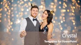  Presentation with party lights - Slides with lumi re - celebration fun and holidays concept background and a coral colored foreground