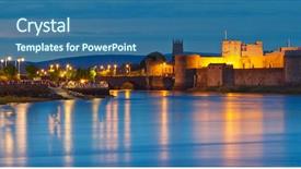  Presentation with john calvin - Beautiful presentation theme featuring lumi re - king john castle at dusk backdrop and a ocean colored foreground