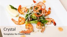  Presentation with thyme - PPT theme enhanced with lumi re - king prawns fried with garlic background and a yellow colored foreground