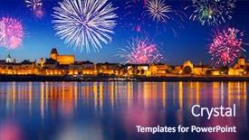 Presentation with new years - Slide deck having luminescent - new years firework display background and a navy blue colored foreground