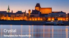  Presentation with torn paper collection of old - Cool new theme with luminescent - old town of torun backdrop and a ocean colored foreground