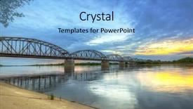  Presentation with poland - Cool new theme with luminescent - sunset over vistula river backdrop and a light blue colored foreground