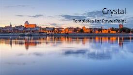  Presentation with poland - Cool new presentation with luminescent - torun old town over vistula backdrop and a light blue colored foreground