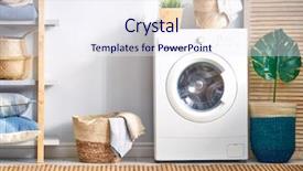  Presentation with laundry - Audience pleasing presentation theme consisting of luminous - interior of a real laundry backdrop and a sky blue colored foreground