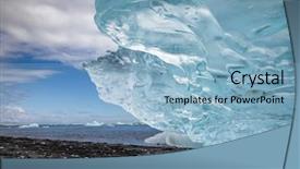  Presentation with luminous - Slide set having luminous blue iceberg melting background and a light blue colored foreground