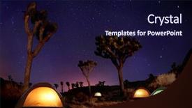  Presentation with luminous - PPT layouts with luminous light painted landscape of camping and stars background and a navy blue colored foreground