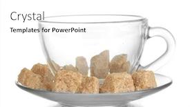  Presentation with sugar cane - Slide deck with lump brown cane sugar cubes background and a white colored foreground