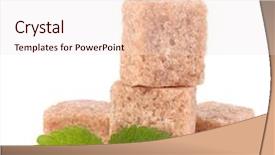  Presentation with sugar cane - Amazing presentation design having lump brown cane sugar cubes isolated on white background backdrop and a lemonade colored foreground