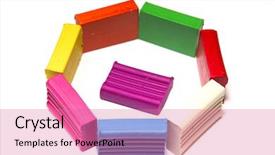  Presentation with bright white - Presentation theme having lump clay - bright plasticines bars background and a coral colored foreground