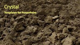  Presentation with field - Colorful slide deck enhanced with lump clay - freshly ploughed field fragment backdrop and a tawny brown colored foreground