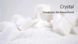  Presentation with brown sugar isolated on white - Cool new theme with lump sugar on white background backdrop and a light gray colored foreground