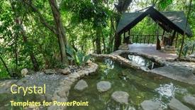  Presentation with hot springs - PPT theme with luna-jaguar-hot-springs background and a tawny brown colored foreground