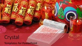  Presentation with lunar new year - Amazing theme having s eve--traditional lunar calendar backdrop and a red colored foreground