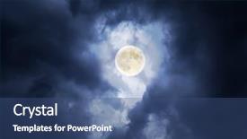  Presentation with clouds - Cool new theme with lunar eclipse - supermoon in clouds backdrop and a ocean colored foreground