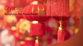  Presentation with lunar new year - PPT theme enhanced with lunar-new-year-fair-market background and a red colored foreground