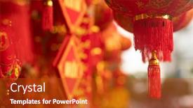  Presentation with lunar new year - Presentation design consisting of lunar-new-year-fair-market background and a crimson colored foreground