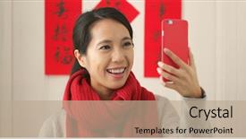  Presentation with chinese new year lunar - Beautiful theme featuring lunar new year holiday backdrop and a coral colored foreground