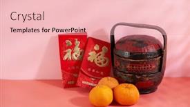  Presentation with lunar new year - Slide set featuring lunar-new-year-orange background and a lemonade colored foreground