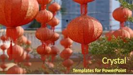  Presentation with lunar new year - Audience pleasing slides consisting of lunar new year red lantern backdrop and a  colored foreground