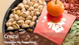  Presentation with mean - Slides enhanced with lunar new year red packet background and a tawny brown colored foreground