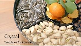  Presentation with lunar new year - Cool new presentation theme with lunar new year snack box backdrop and a coral colored foreground