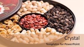  Presentation with lunar - Slide deck consisting of lunar new year snack box background and a coral colored foreground