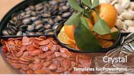  Presentation with lunar new year - Amazing theme having lunar new year snack tray backdrop and a red colored foreground