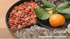  Presentation with lunar new year - Theme enhanced with lunar new year snack tray background and a coral colored foreground