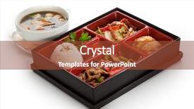  Presentation with lunch box - Amazing slide deck having lunch box bento - meat backdrop and a tawny brown colored foreground