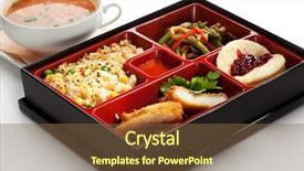  Presentation with lunch box - Presentation theme with lunch box bento - rice background and a tawny brown colored foreground