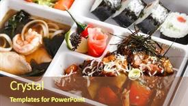  Presentation with lunch box - Colorful PPT layouts enhanced with lunch box bento backdrop and a tawny brown colored foreground