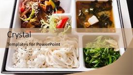  Presentation with lunch box - Theme having lunch box bento background and a coral colored foreground