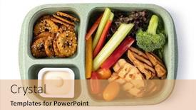  Presentation with lunch box - PPT theme enhanced with lunch-box-with-delicious-food background and a yellow colored foreground