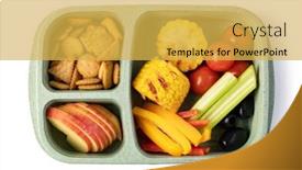  Presentation with lunch-box - Amazing slides having lunch-box-with-delicious-food and a  colored foreground